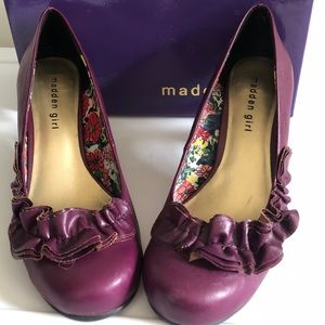 Madden Girl purple ruffle pumps
